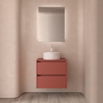 Load image into Gallery viewer, Salgar sgcc6d292594dd99adfd3a SALGAR IMAGES AND SHEETS/01 Product Images/Bathroom Furniture/105467 Noja Wall Hung Vanity Unit with 2 Drawers &amp; Worktop - Red Satin/01.jpg

