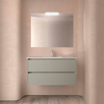 Load image into Gallery viewer, Salgar sgce17322759ac9faf5540 SALGAR IMAGES AND SHEETS/01 Product Images/Bathroom Furniture/118469 Noja Wall Hung Vanity Unit with 2 Drawers &amp; Basin - Grey Satin/01.jpg
