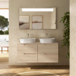 Load image into Gallery viewer, Salgar sgcf4d9418f7bd63f062d3 SALGAR IMAGES AND SHEETS/01 Product Images/Bathroom Furniture/117967 Vima Wall Hung Vanity Unit with 4 Drawers &amp; Worktop - Sienna Oak/01.jpg
