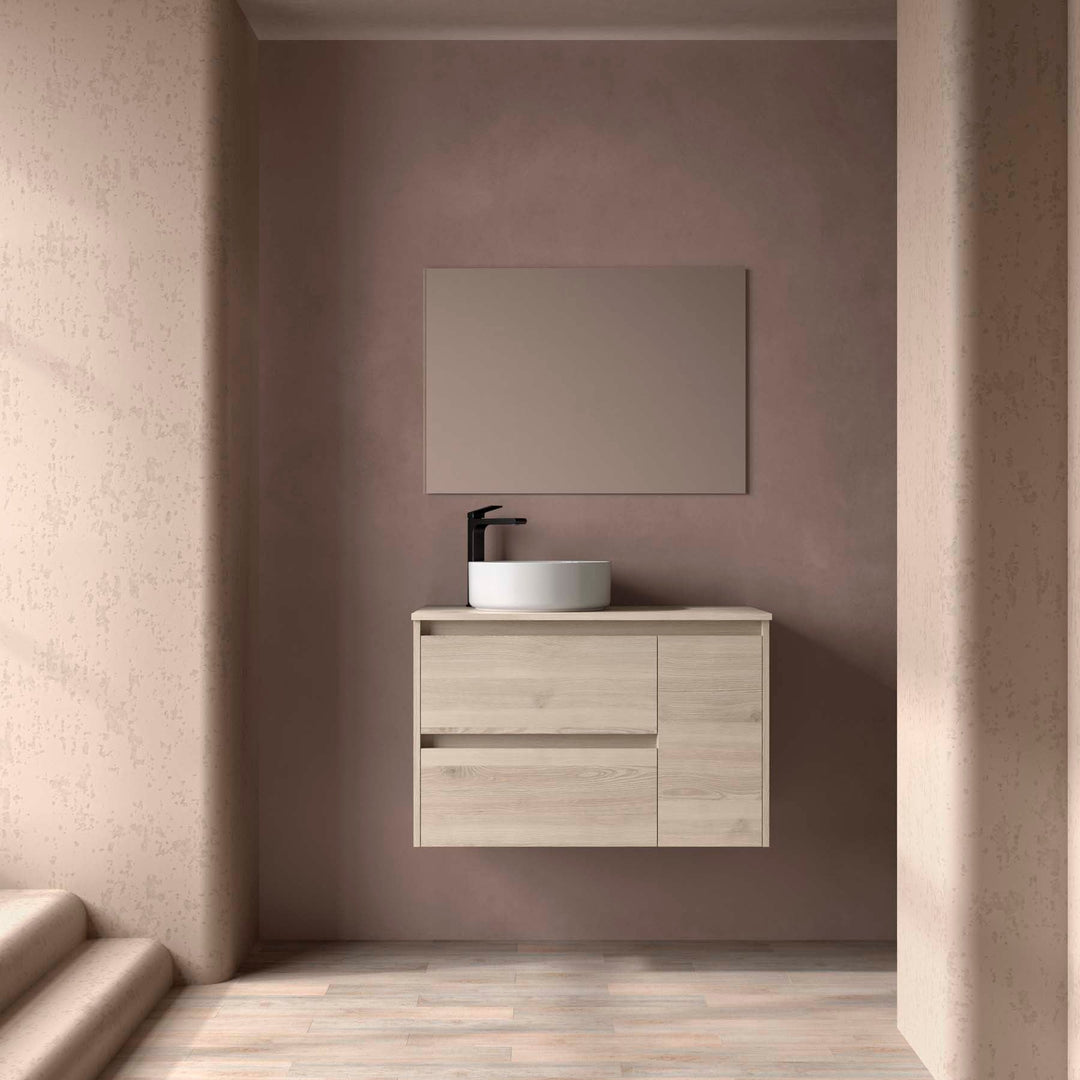 Salgar sgcffb2562b52ec837051f SALGAR IMAGES AND SHEETS/01 Product Images/Bathroom Furniture/118257 Noja Wall Hung Vanity Unit with 2 Drawers + 1 Door & Worktop - Natural/01.jpg