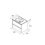 Load image into Gallery viewer, Salgar sgd06d27b1aee8674a96f7 SALGAR IMAGES AND SHEETS/01 Product Images/Bathroom Furniture/118465 Noja Wall Hung Vanity Unit with 2 Drawers &amp; Basin - Grey Satin/02.jpg
