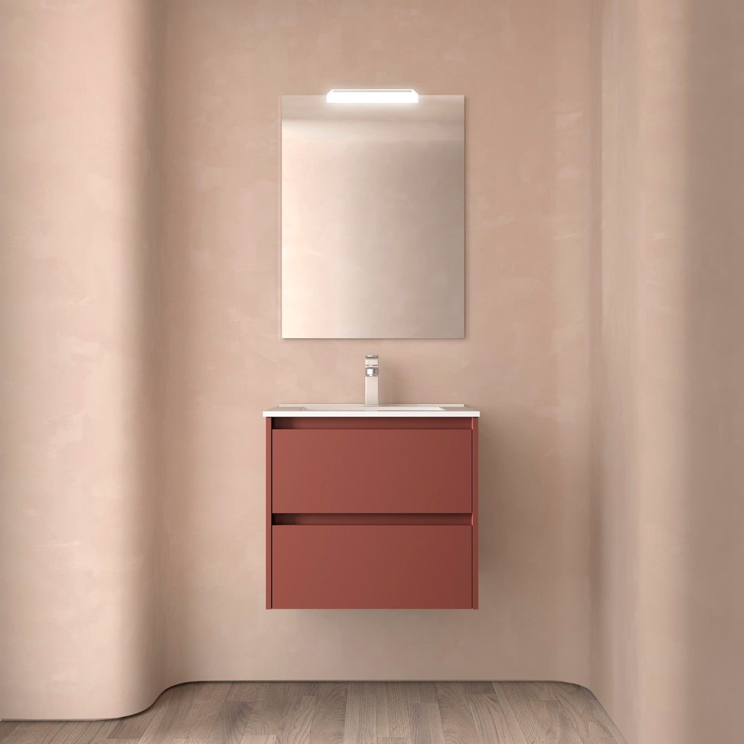 Salgar sgd1734942ecc755d312f7 SALGAR IMAGES AND SHEETS/01 Product Images/Bathroom Furniture/106057 Noja Wall Hung Vanity Unit with 2 Drawers & Basin - Red Satin/01.jpg