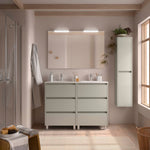 Load image into Gallery viewer, Salgar sgd1a55c0fd6578a14a5b2 SALGAR IMAGES AND SHEETS/01 Product Images/Bathroom Furniture/118475 Noja Floor Standing Vanity Unit with 6 Drawers &amp; Basin - Grey Satin/01.jpg
