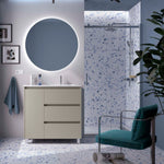Load image into Gallery viewer, Salgar sgd1b07d5085cb4abbb08b SALGAR IMAGES AND SHEETS/01 Product Images/Bathroom Furniture/118310 Noja Floor Standing Vanity Unit with 3 Drawers + 1 Door, Basin &amp; Mirror - Grey Sati/01.jpg
