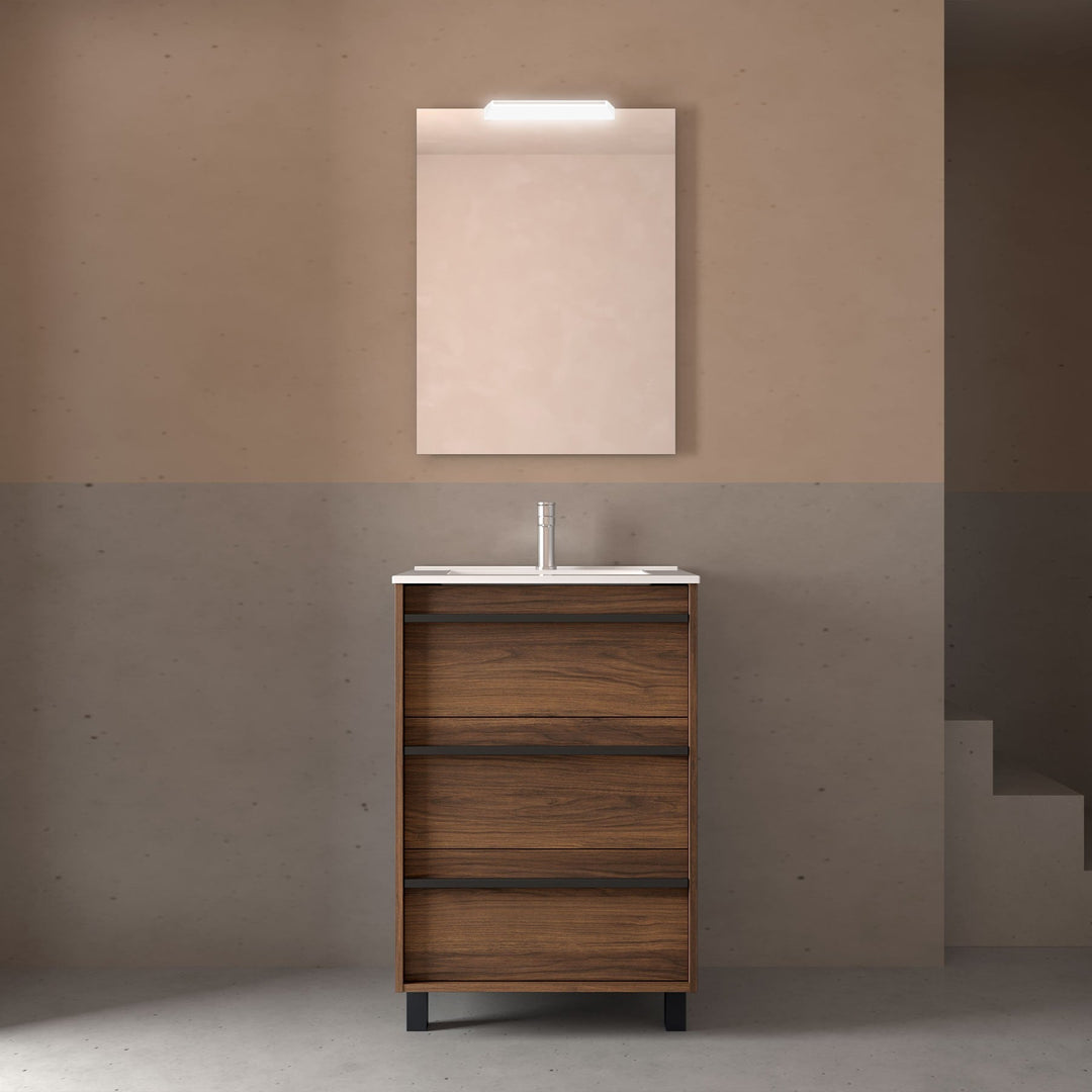 Salgar sgd25242fd71de3f1959c9 SALGAR IMAGES AND SHEETS/01 Product Images/Bathroom Furniture/105111 Attila Floor Standing Vanity Unit with 3 Drawers & Basin - Walnut Maya/01.jpg