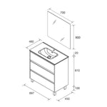 Load image into Gallery viewer, Salgar sgd27a77274511f9a30bf7 SALGAR IMAGES AND SHEETS/01 Product Images/Bathroom Furniture/118454 Noja Wall Hung Vanity Unit with 3 Drawers, Basin &amp; Mirror - Grey Satin/02.jpg
