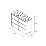 Load image into Gallery viewer, Salgar sgd28785fd7b9a5f6442d5 SALGAR IMAGES AND SHEETS/01 Product Images/Bathroom Furniture/118475 Noja Floor Standing Vanity Unit with 6 Drawers &amp; Basin - Grey Satin/02.jpg
