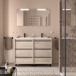 Load image into Gallery viewer, Salgar sgd36aeabd2c22478c1b53 SALGAR IMAGES AND SHEETS/01 Product Images/Bathroom Furniture/105133 Attila Floor Standing Vanity Unit with 6 Drawers &amp; Basin - Natural/01.jpg
