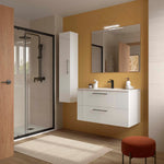 Load image into Gallery viewer, Salgar sgd48c55a79e02dd751eee SALGAR IMAGES AND SHEETS/01 Product Images/Bathroom Furniture/118056 Silane Wall Hung Vanity Unit with 2 Drawers &amp; Basin - White Satin/01.jpg
