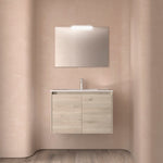 Load image into Gallery viewer, Salgar sgd5b953fd645a4a1c98be SALGAR IMAGES AND SHEETS/01 Product Images/Bathroom Furniture/105047 Noja Wall Hung Vanity Unit with 2 Doors &amp; Basin - Natural/01.jpg
