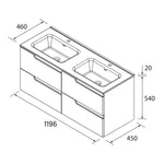 Load image into Gallery viewer, Salgar sgd5d12454cefb4e294a96 SALGAR IMAGES AND SHEETS/01 Product Images/Bathroom Furniture/113503 Vima Wall Hung Vanity Unit with 4 Drawers &amp; Basin - Walnut Maya/02.jpg
