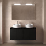 Load image into Gallery viewer, Salgar sgd62b9ae9f65999c21a31 SALGAR IMAGES AND SHEETS/01 Product Images/Bathroom Furniture/105572 Noja Wall Hung Vanity Unit with 4 Doors &amp; Worktop - Black Satin/01.jpg

