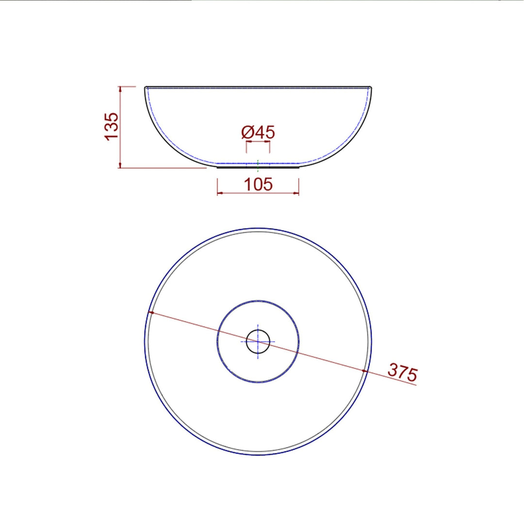 Salgar sgd8eec11a5c33f6173be3 SALGAR IMAGES AND SHEETS/01 Product Images/Basins/87734 Lokum Lay On Countertop Basin - Matt Black/05.jpg