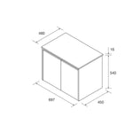 Load image into Gallery viewer, Salgar sgd9e5c42c30b57e0d46b0 SALGAR IMAGES AND SHEETS/01 Product Images/Bathroom Furniture/105549 Noja Wall Hung Vanity Unit with 2 Doors &amp; Worktop - Natural/02.jpg
