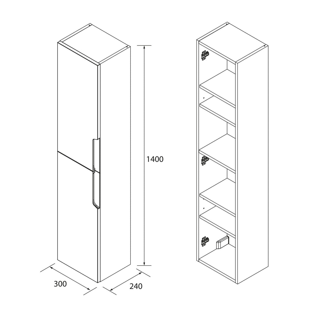 Salgar sgde92d93903747ba2ce9e SALGAR IMAGES AND SHEETS/01 Product Images/Bathroom Furniture/113486 Vima Wall Hung Tall Unit - Walnut Maya/02.jpg