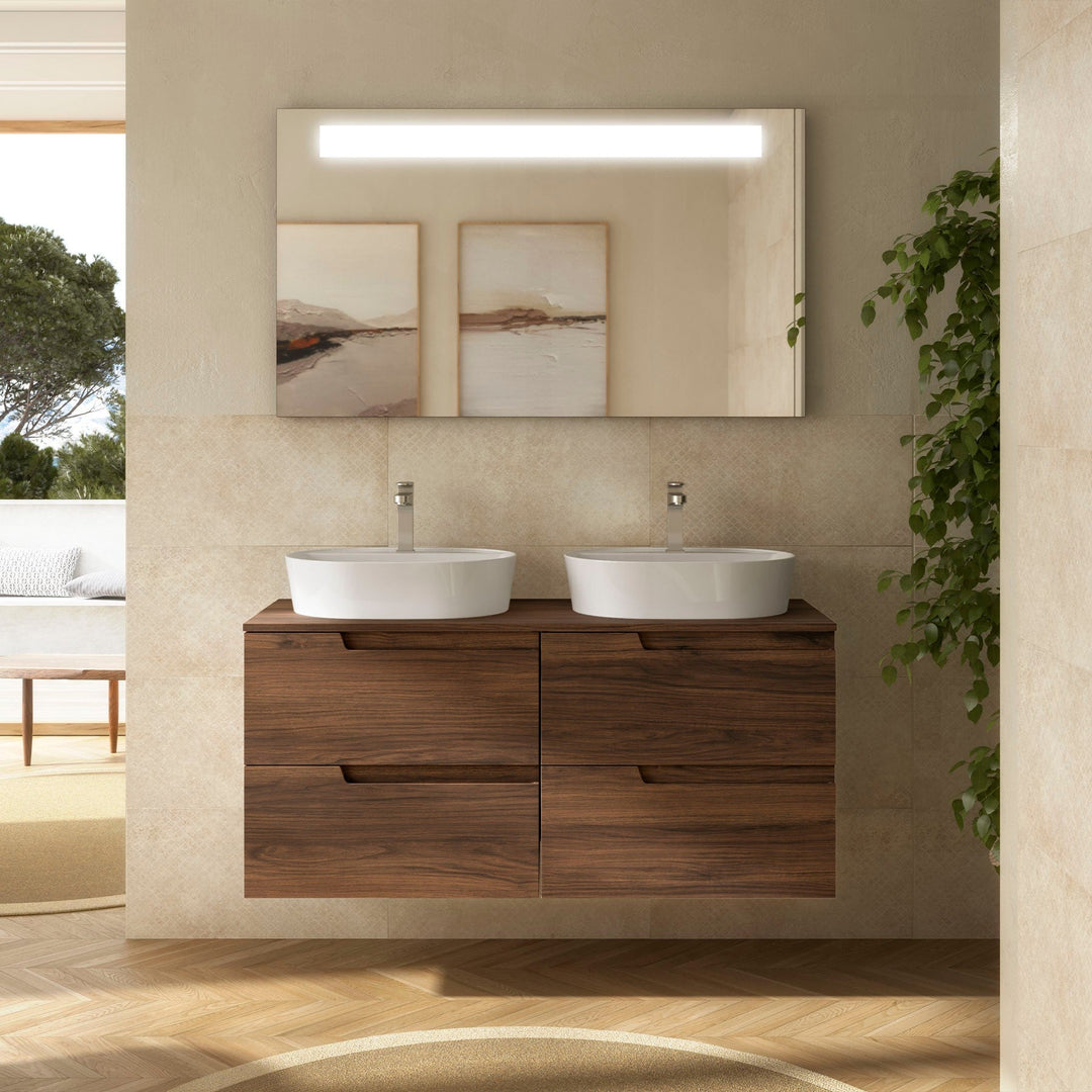 Salgar sgdeb16c03ec55bc968c5e SALGAR IMAGES AND SHEETS/01 Product Images/Bathroom Furniture/113507 Vima Wall Hung Vanity Unit with 4 Drawers & Worktop - Walnut Maya/01.jpg