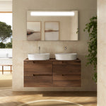 Load image into Gallery viewer, Salgar sgdeb16c03ec55bc968c5e SALGAR IMAGES AND SHEETS/01 Product Images/Bathroom Furniture/113507 Vima Wall Hung Vanity Unit with 4 Drawers &amp; Worktop - Walnut Maya/01.jpg
