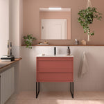 Load image into Gallery viewer, Salgar sge03c61ec3ea216d0d03b SALGAR IMAGES AND SHEETS/01 Product Images/Bathroom Furniture/104719 Attila Wall Hung Vanity Unit with 2 Drawers &amp; Basin - Red Satin/01.jpg
