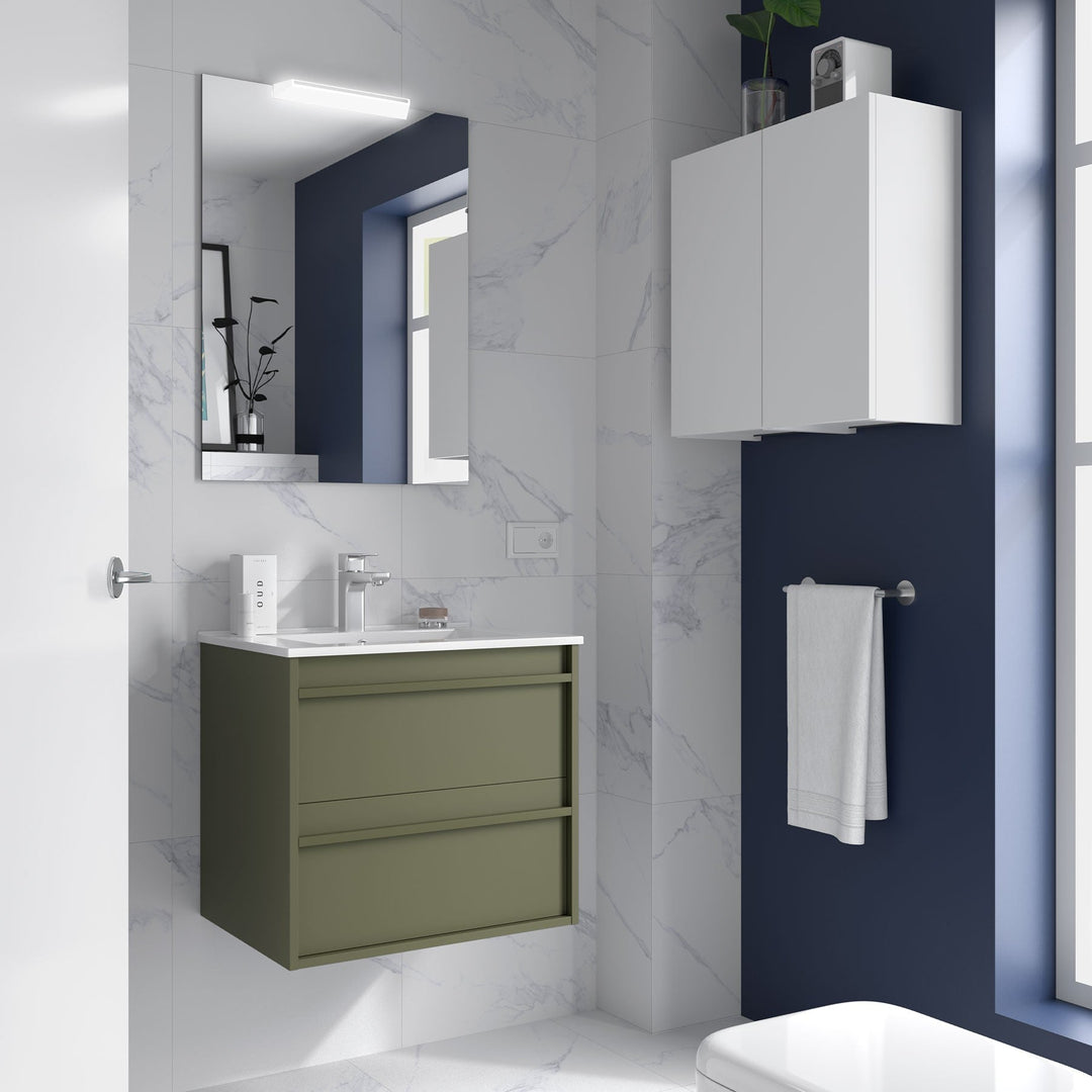Salgar sge051b03259cdcf8529d6 SALGAR IMAGES AND SHEETS/01 Product Images/Bathroom Furniture/104660 Attila Wall Hung Vanity Unit with 2 Drawers & Basin - Green Satin/01.jpg