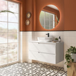 Load image into Gallery viewer, Salgar sge1b7b99631df19f8764d SALGAR IMAGES AND SHEETS/01 Product Images/Bathroom Furniture/111810 Vima Wall Hung Vanity Unit with 2 Drawers &amp; Worktop - White Satin/01.jpg
