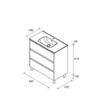 Load image into Gallery viewer, Salgar sge1cf444816ebd6b0a748 SALGAR IMAGES AND SHEETS/01 Product Images/Bathroom Furniture/118473 Noja Floor Standing Vanity Unit with 3 Drawers &amp; Basin - Grey Satin/02.jpg
