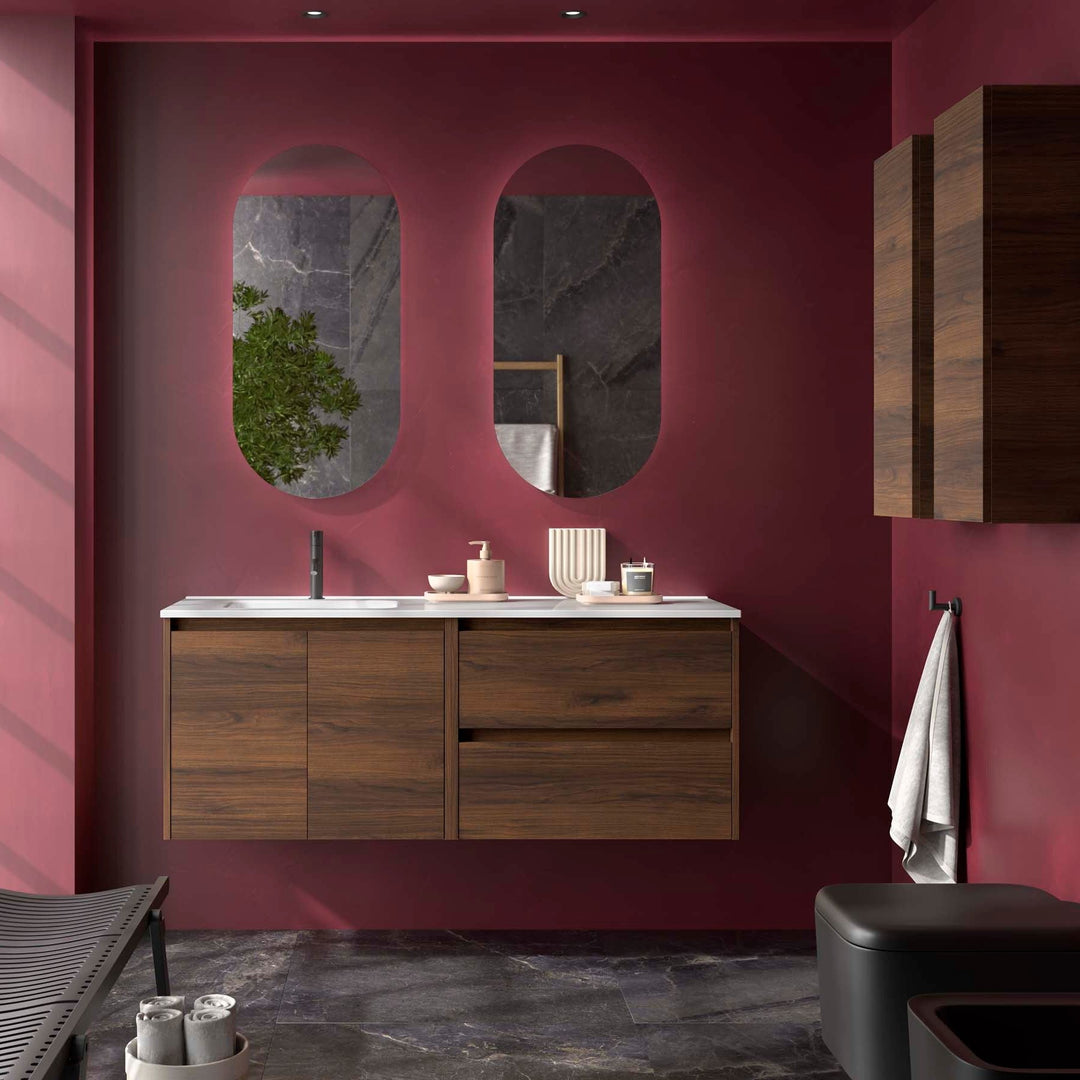 Salgar sge2a65a64b7bc61c93ea6 SALGAR IMAGES AND SHEETS/01 Product Images/Bathroom Furniture/118826 Noja Wall Hung Vanity Unit with 2 Drawers + 2 Doors & Offset Basin - Walnut Maya/01.jpg