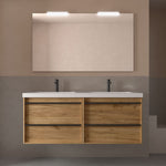 Load image into Gallery viewer, Salgar sge2bcd2c18b8a484bf912 SALGAR IMAGES AND SHEETS/01 Product Images/Bathroom Furniture/104845 Attila Wall Hung Vanity Unit with 4 Drawers &amp; Basin - Africa Oak/01.jpg
