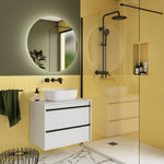Load image into Gallery viewer, Salgar sge3a7fa1fec3add865af1 SALGAR IMAGES AND SHEETS/01 Product Images/Bathroom Furniture/104946 Attila Wall Hung Vanity Unit with Worktop - White Satin/01.jpg
