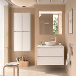 Load image into Gallery viewer, Salgar sge628f07790c28430aaac SALGAR IMAGES AND SHEETS/01 Product Images/Bathroom Furniture/105508 Noja Wall Hung Vanity Unit with 2 Drawers &amp; Worktop - White Satin/01.jpg
