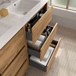 Load image into Gallery viewer, Salgar sge8df16c2d9fadfd4c54f SALGAR IMAGES AND SHEETS/01 Product Images/Bathroom Furniture/106239 Noja Floor Standing Vanity Unit with 6 Drawers &amp; Basin - Africa Oak/02.jpg

