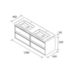 Load image into Gallery viewer, Salgar sge972db9409e97f2e028e SALGAR IMAGES AND SHEETS/01 Product Images/Bathroom Furniture/104844 Attila Wall Hung Vanity Unit with 4 Drawers &amp; Basin - Natural/02.jpg
