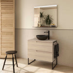 Load image into Gallery viewer, Salgar sgeb2d8e89d4f6b465d007 SALGAR IMAGES AND SHEETS/01 Product Images/Bathroom Furniture/117965 Vima Wall Hung Vanity Unit with 2 Drawers &amp; Worktop - Sienna Oak/01.jpg
