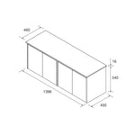 Load image into Gallery viewer, Salgar sgeb95b3c00201e040f496 SALGAR IMAGES AND SHEETS/01 Product Images/Bathroom Furniture/105574 Noja Wall Hung Vanity Unit with 4 Doors &amp; Worktop - Green Satin/02.jpg

