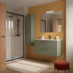 Load image into Gallery viewer, Salgar sgeec28801655d297c6eae SALGAR IMAGES AND SHEETS/01 Product Images/Bathroom Furniture/118057 Silane Wall Hung Vanity Unit with 2 Drawers &amp; Basin - Green Satin/01.jpg
