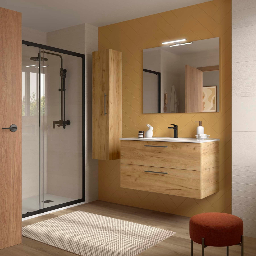 Salgar sgf04c870eb076ca26ee28 SALGAR IMAGES AND SHEETS/01 Product Images/Bathroom Furniture/118058 Silane Wall Hung Vanity Unit with 2 Drawers & Basin - Africa Oak/01.jpg