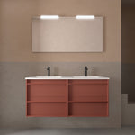 Load image into Gallery viewer, Salgar sgf06432910b2e174888d5 SALGAR IMAGES AND SHEETS/01 Product Images/Bathroom Furniture/112962 Attila Wall Hung Vanity Unit with 4 Drawers, Basin &amp; Mirror - Red Satin/01.jpg
