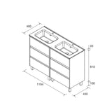 Load image into Gallery viewer, Salgar sgf09fa225374a3f95f87d SALGAR IMAGES AND SHEETS/01 Product Images/Bathroom Furniture/106232 Noja Floor Standing Vanity Unit with 6 Drawers &amp; Basin - White Gloss/03.jpg
