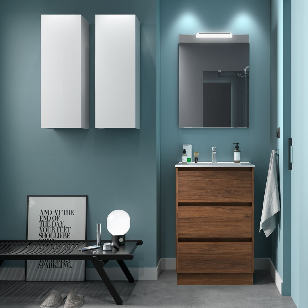 Salgar sgf29975858e4313a3923b SALGAR IMAGES AND SHEETS/01 Product Images/Bathroom Furniture/113324 Noja Wall Hung Vanity Unit with 3 Drawers, Basin & Mirror - Walnut Maya/01.jpg
