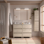 Load image into Gallery viewer, Salgar sgf45e40802d7556c6d6be SALGAR IMAGES AND SHEETS/01 Product Images/Bathroom Furniture/113349 Noja Floor Standing Vanity Unit with 6 Drawers, Basin &amp; Mirror - Natural/01.jpg
