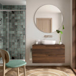 Load image into Gallery viewer, Salgar sgf48f782791e241a5ff22 SALGAR IMAGES AND SHEETS/01 Product Images/Bathroom Furniture/113506 Vima Wall Hung Vanity Unit with 2 Drawers &amp; Worktop - Walnut Maya/01.jpg
