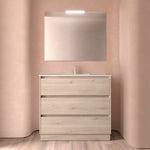 Load image into Gallery viewer, Salgar sgf5277509692c399b8284 SALGAR IMAGES AND SHEETS/01 Product Images/Bathroom Furniture/106229 Noja Floor Standing Vanity Unit with 3 Drawers &amp; Basin - Natural/01.jpg
