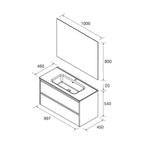 Load image into Gallery viewer, Salgar sgf5d10496702ff0e3104c SALGAR IMAGES AND SHEETS/01 Product Images/Bathroom Furniture/113209 Noja Wall Hung Vanity Unit with 2 Drawers, Basin &amp; Mirror - Red Satin/03.jpg
