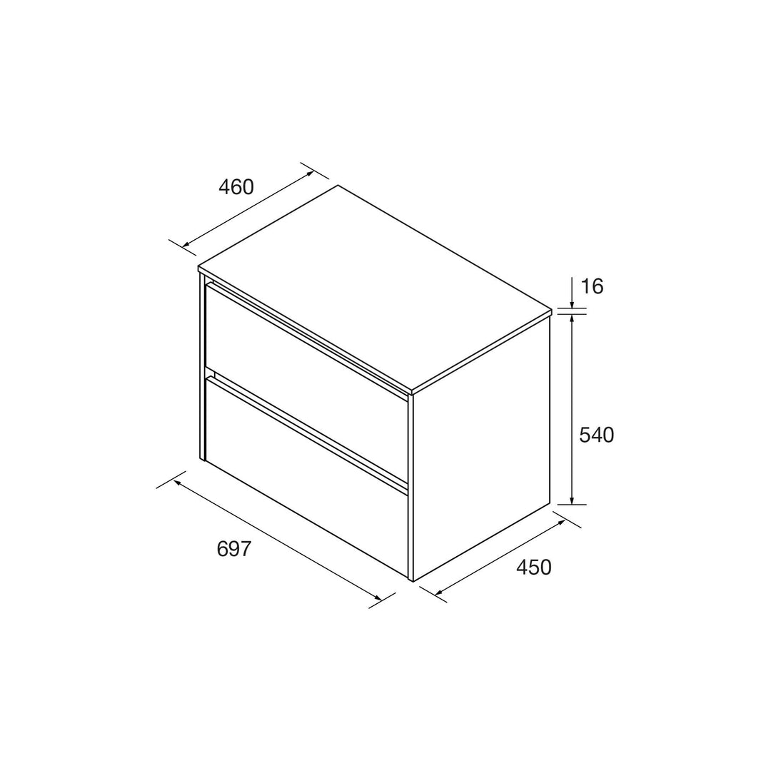 Salgar sgf757ae0e06b5f1930116 SALGAR IMAGES AND SHEETS/01 Product Images/Bathroom Furniture/105464 Noja Wall Hung Vanity Unit with 2 Drawers & Worktop - Black Satin/02.jpg