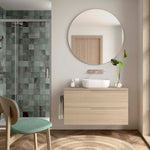 Load image into Gallery viewer, Salgar sgf88e193bacbc4daaedf3 SALGAR IMAGES AND SHEETS/01 Product Images/Bathroom Furniture/117966 Vima Wall Hung Vanity Unit with 2 Drawers &amp; Worktop - Sienna Oak/01.jpg
