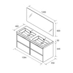 Load image into Gallery viewer, Salgar sgf8fda5f43fb601c6c47b SALGAR IMAGES AND SHEETS/01 Product Images/Bathroom Furniture/118452 Noja Wall Hung Vanity Unit with 4 Drawers, Basin &amp; Mirror - Grey Satin/02.jpg
