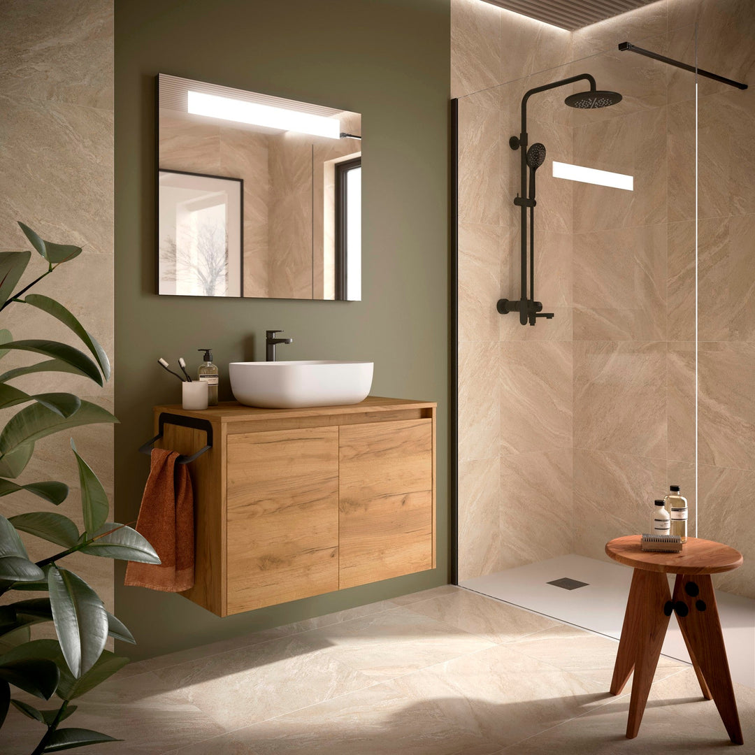 Salgar sgf953f81dbd1ee9dd893f SALGAR IMAGES AND SHEETS/01 Product Images/Bathroom Furniture/105559 Noja Wall Hung Vanity Unit with 2 Doors & Worktop - Africa Oak/01.jpg
