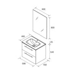 Load image into Gallery viewer, Salgar sgf988b66a7c6199a1ca2d SALGAR IMAGES AND SHEETS/01 Product Images/Bathroom Furniture/118025 Silane Wall Hung Vanity Unit with 2 Drawers, Basin &amp; Mirror - Africa Oak/02.jpg
