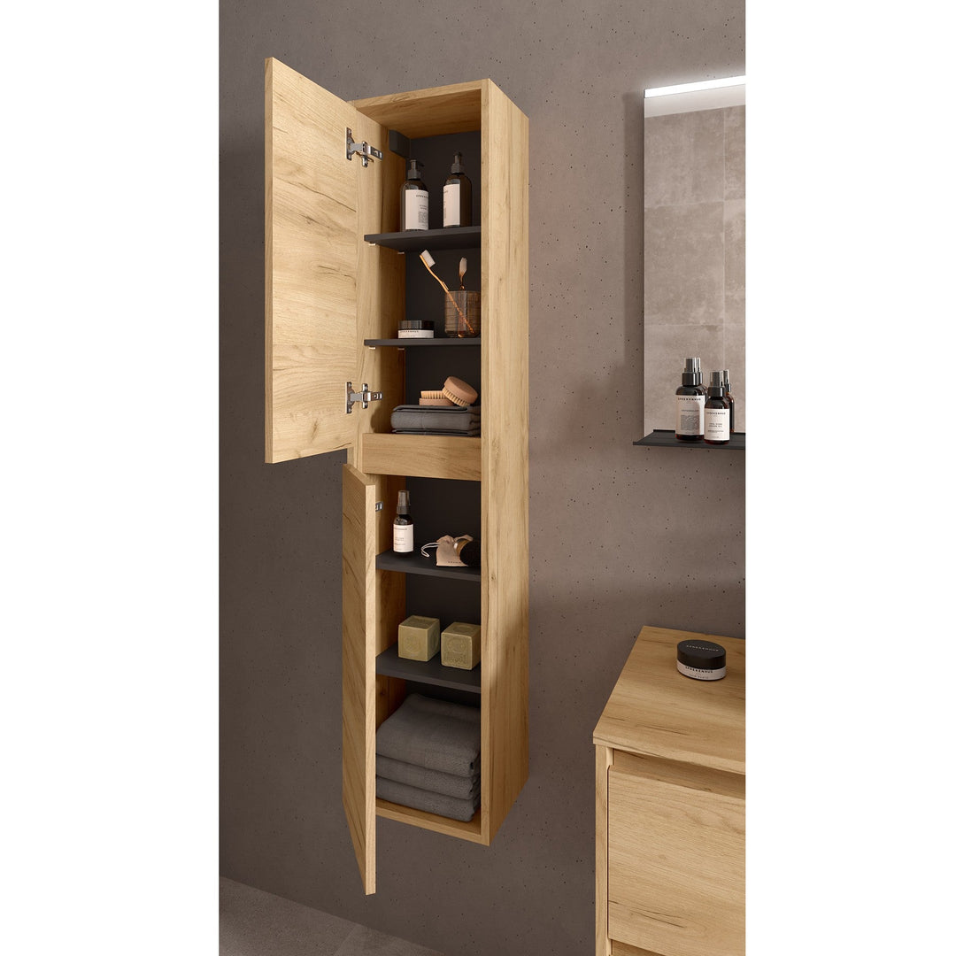 Salgar sgfa740eee8f43d29e33d9 SALGAR IMAGES AND SHEETS/01 Product Images/Bathroom Furniture/105478 Noja Wall Hung Vanity Unit with 2 Drawers & Worktop - Africa Oak/03.jpg