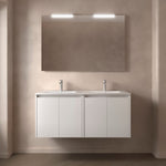 Load image into Gallery viewer, Salgar sgfab201b70f45bf3d6bff SALGAR IMAGES AND SHEETS/01 Product Images/Bathroom Furniture/113114 Noja Wall Hung Vanity Unit with 4 Doors, Basin &amp; Mirror - White Gloss/01.jpg
