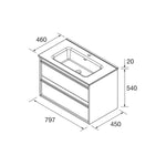 Load image into Gallery viewer, Salgar sgfb4430f8a515b62d7179 SALGAR IMAGES AND SHEETS/01 Product Images/Bathroom Furniture/104717 Attila Wall Hung Vanity Unit with 2 Drawers &amp; Basin - Blue Satin/02.jpg
